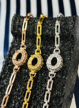 手链925银镶嵌宝石戒面