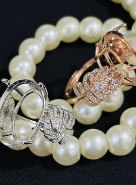 戒指925银镀白金玫瑰金镶嵌宝石