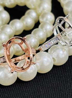 925银镀白金黄金镶嵌宝石