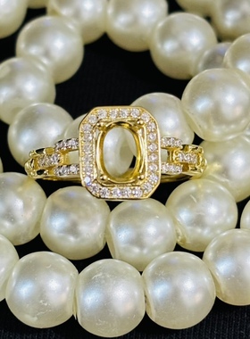 戒指指环空托925银镀白金黄金