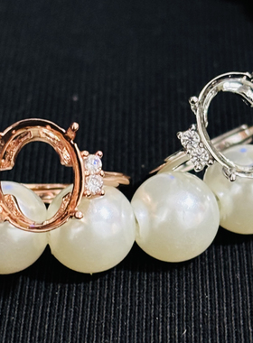 戒指空托925银镀白金玫瑰金