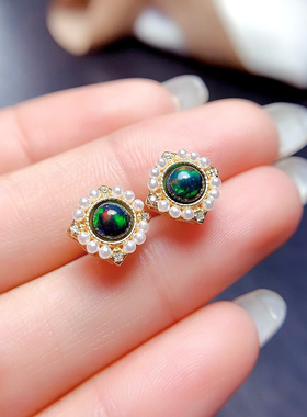 925银镀白金黄金镶嵌空托戒指指环圆5*5MM定制宝石碧玺托帕裸DIY