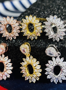 戒指925银镀白金镶嵌戒指