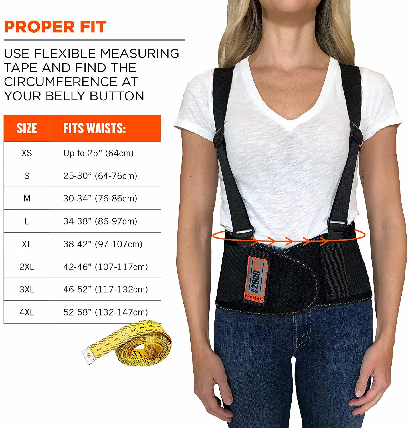 Ergodyne ProFlex 2000SF Back Support Brace, 8.5