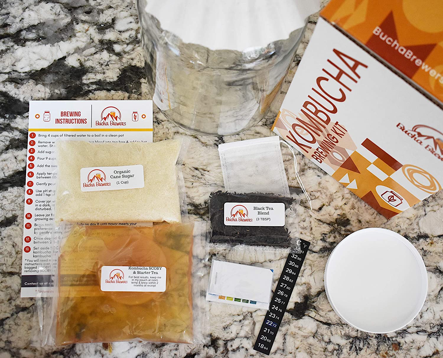 美国Bucha Brewers Kombucha Starter Kit with Kombucha SCOBY - 图1