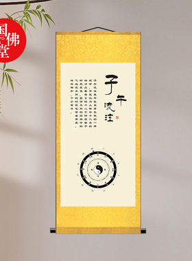 中医挂画脏腑理论子午流注图气机升降五行养生图中医装饰养生挂画