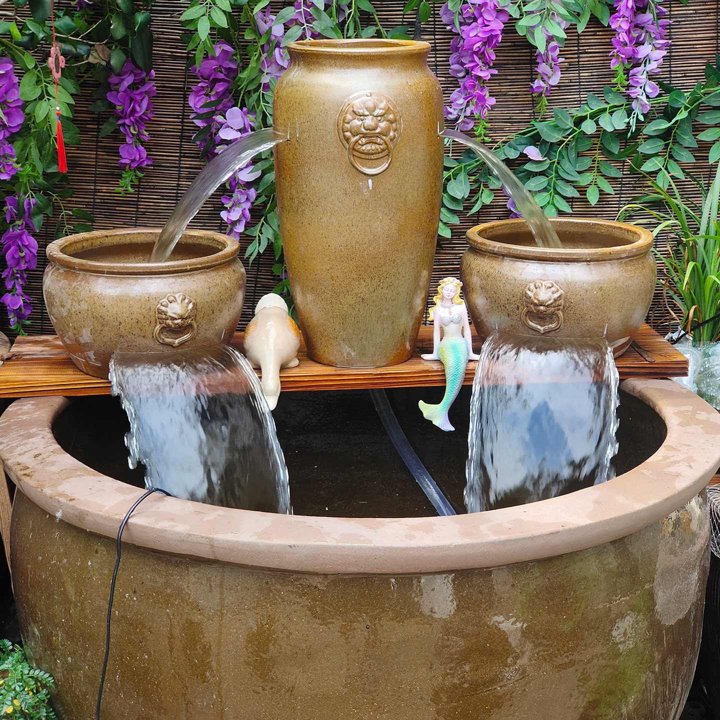 古法生态养鱼循环瀑布流水陶罐庭院水循环现代创意流水造景摆件,淘宝优惠券,粉丝福利购,淘宝优惠卷