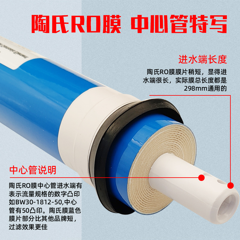 美国陶氏RO膜抗污染家用厨房净水器直饮水反渗透过滤器滤芯配件 - 图2