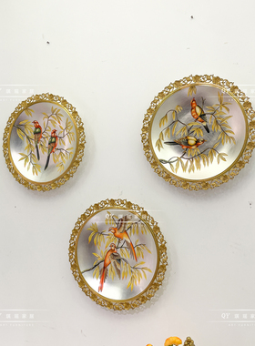 法式古典纯手绘装饰画客厅铜配陶瓷沙发背景墙挂画餐厅玄关壁画