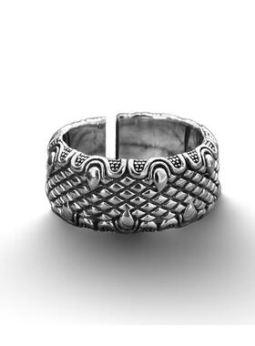 重工龙爪纯银戒指复古龙纹食指