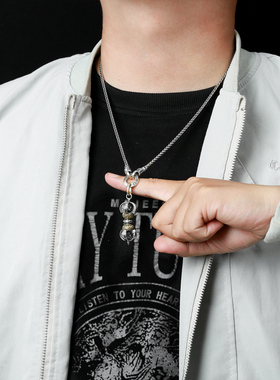 立体金刚杵吊坠纯银复古降魔杵