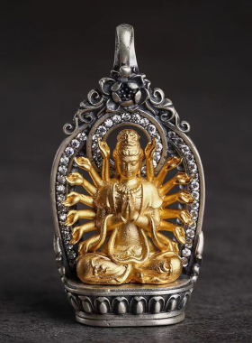 藏式十二生肖本命佛纯银吊坠男女