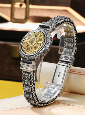 纯银国潮编织转动手链