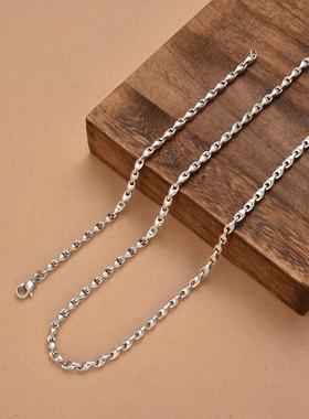 光面项链纯银简约高级感嘻哈颈链
