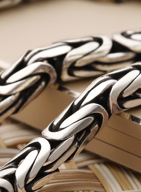 泰银平安纹链身男士个性手工项链