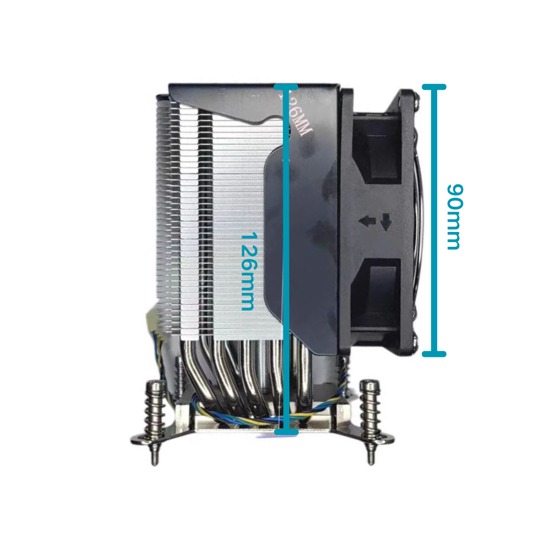 4U服务器cpu散热器工控6热管12代1700  2011 115x 长方形滚珠风扇 - 图2