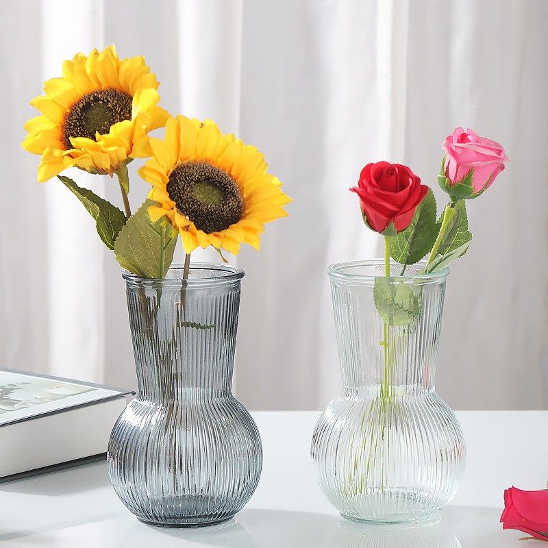 创意竖纹欧式花瓶网红大口插花器富贵竹植物瓶家居桌面装饰绿植瓶,淘宝优惠券,粉丝福利购,淘宝优惠卷