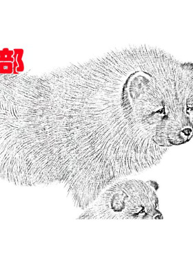方楚雄动物写意画动物白描底稿