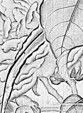 工笔画白描底稿芙蓉芦雁图古画