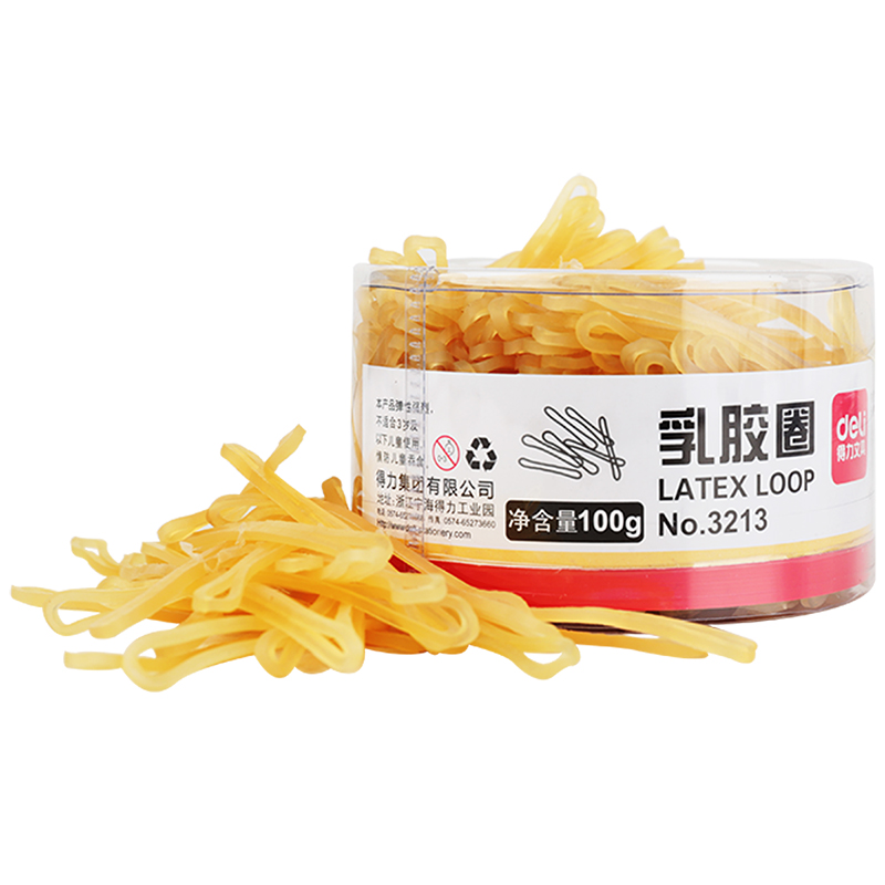 得力3213乳胶圈办公用品橡皮筋财务牛皮筋橡胶圈橡皮钓鱼头饰收纳 - 图0