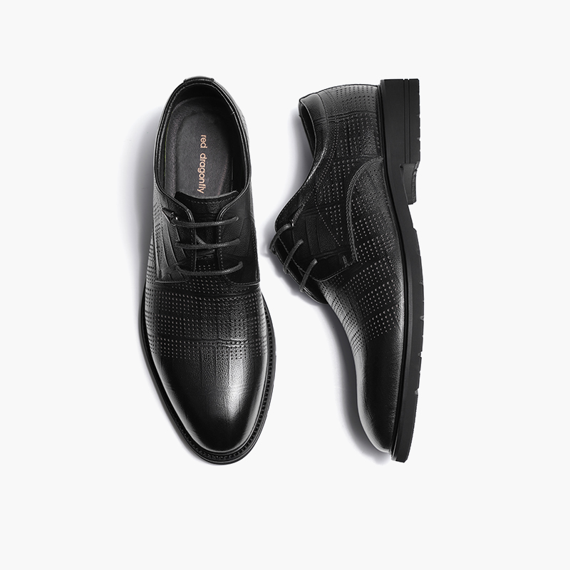 红蜻蜓2023夏季新款商务镂空男鞋 红蜻蜓男鞋正装皮鞋