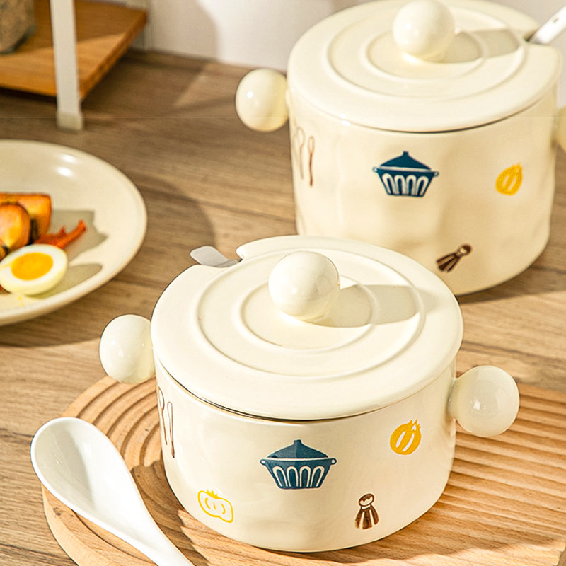 2025新款耐高温陶瓷猪油罐厨房调料罐辣椒油泼辣子带盖荤油储存罐,淘宝优惠券,粉丝福利购,淘宝优惠卷