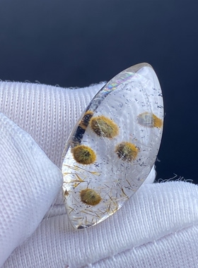 天然水晶包裹体针铁矿花吊坠裸石DIY铁矿花饰品项链一物一图