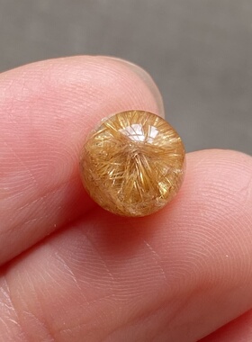 天然水晶发晶花吊坠圆珠DIY发晶单珠饰品可做戒指8.5mm一物一图