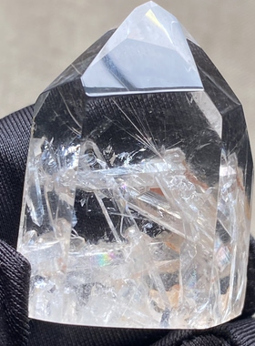 天然水晶原石打磨晶中晶随形吊坠男女款水晶项链 一物一图