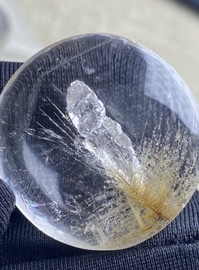 天然水晶包裹体晶中晶雪霜发吊坠裸石男女款发晶项链饰品挂坠
