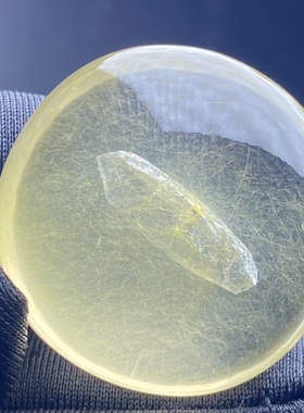 天然水晶黄兔毛包裹晶中晶吊坠裸石男女款水晶饰品项链 一物一图