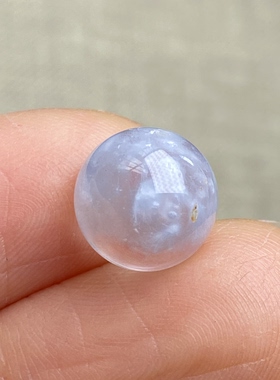 天然水晶蓝兔毛吊坠圆珠DIY水晶单珠饰品可做戒指9.5mm一物一图