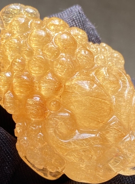 天然水晶发晶金蟾吊坠裸石男女款水晶饰品项链挂坠 一物一图
