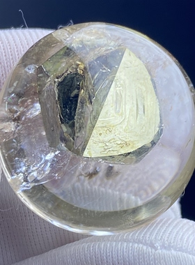 天然水晶包裹体黄铜矿吊坠男女款铜矿饰品项链挂坠 一物一图