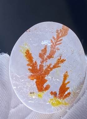 天然水晶包裹体红胶花小树吊坠男女款胶花饰品项链挂坠女一物一图