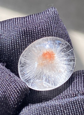 天然水晶白兔毛花吊坠裸石蛋面DIY兔毛饰品项链可做戒指一物一图