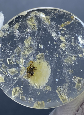 天然水晶包裹体黄色矿石吊坠裸石男女款水晶挂坠毛衣链饰品