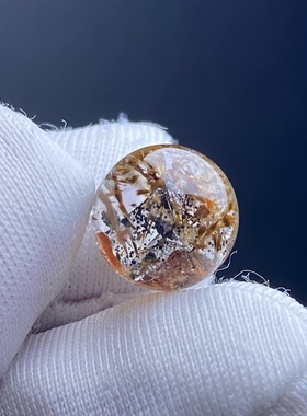 天然水晶紫钛银山吊坠圆珠DIY水晶单珠饰品可做戒指9mm一物一图