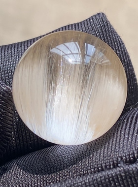 天然水晶顺发兔毛吊坠圆珠DIY兔毛水晶单珠饰品项链15.5mm