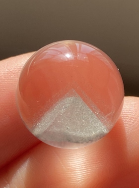 天然水晶幽灵银山金字塔吊坠圆珠DIY幽灵单珠饰品项链14.5mm