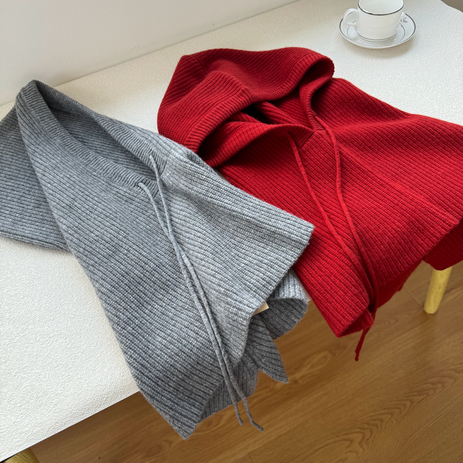 100%纯羊毛棒针巴拉克拉法帽子女冬季连脖保暖防风护耳围巾一体帽 - 图1