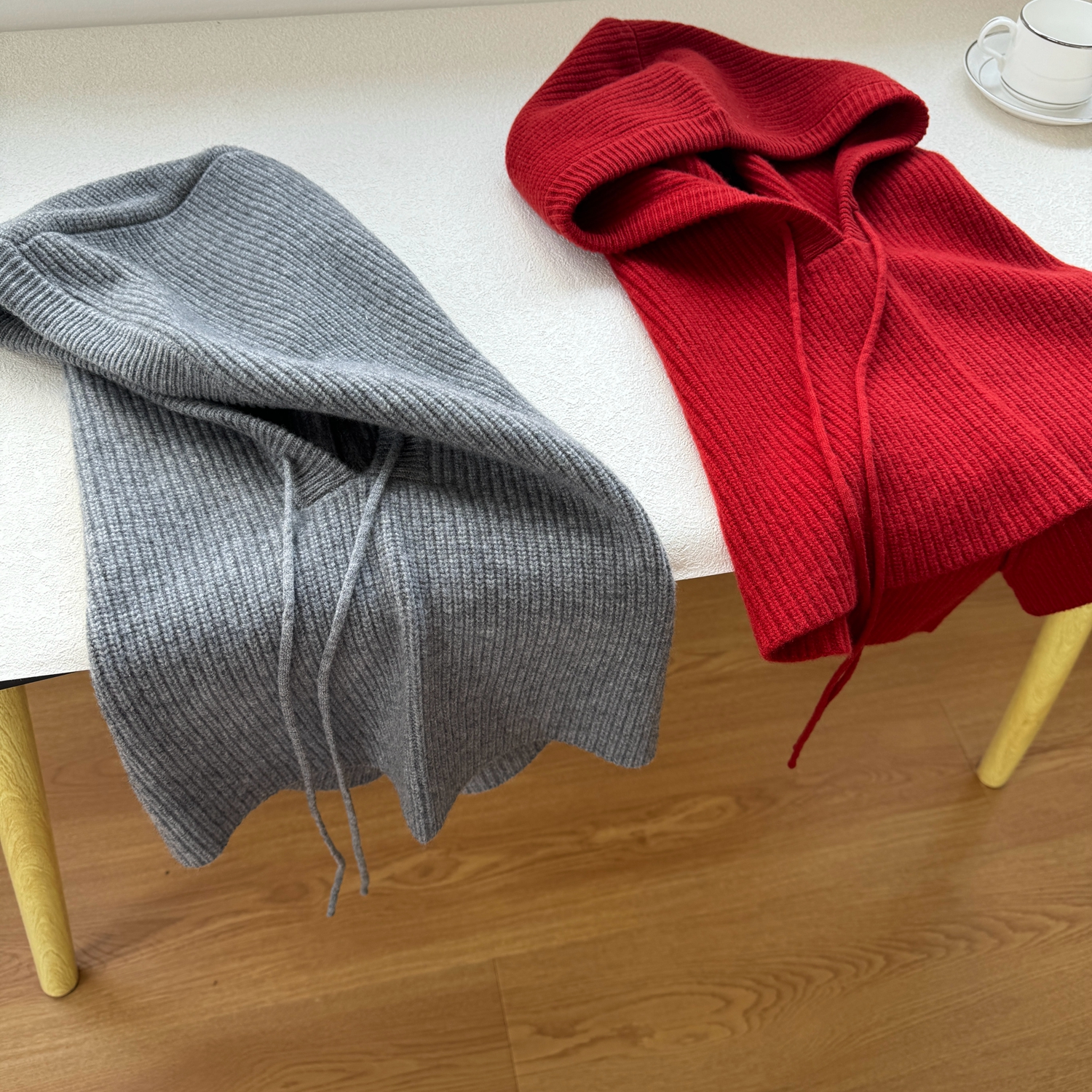 100%纯羊毛棒针巴拉克拉法帽子女冬季连脖保暖防风护耳围巾一体帽 - 图0