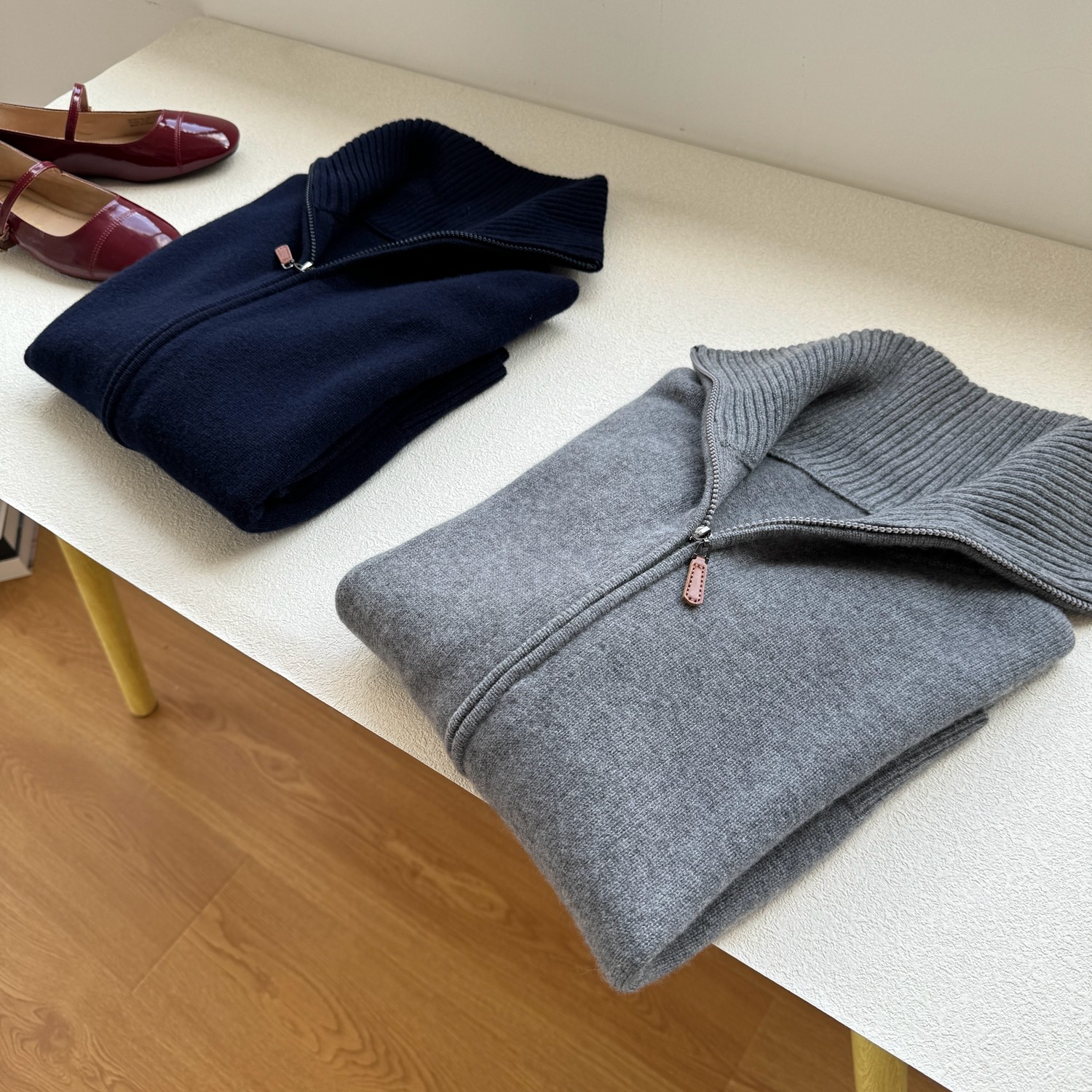 100%羊毛双头拉链宽松慵懒极简风显瘦轻盈翻领双股加厚毛衣外套女,淘宝优惠券,粉丝福利购,淘宝优惠卷