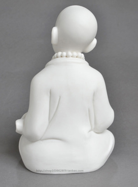 弹琴小沙弥摆件陶瓷娃娃