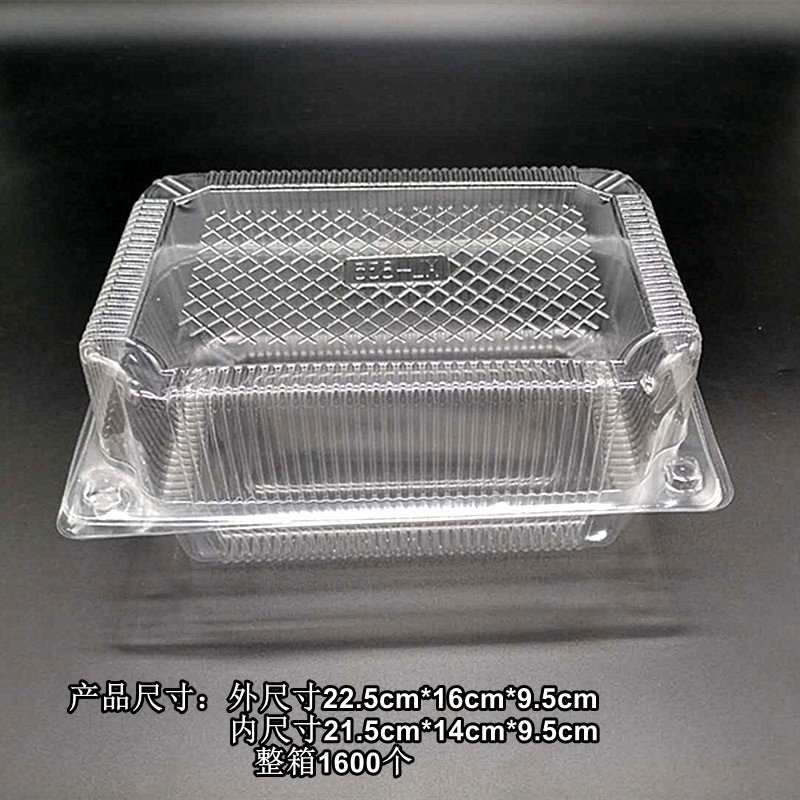 H004大号透明塑料长方形西点盒烘培蛋糕盒点心糕点盒子蛋糕卷包装 - 图0