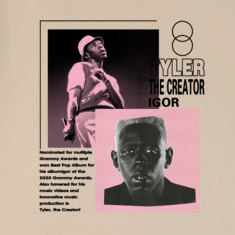 Tyler  the Creator短袖T恤泰勒救世主golf wang嘻哈潮牌印花男女 - 图1