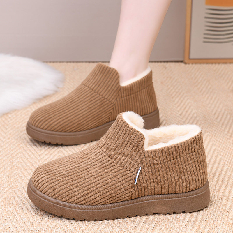 冬季羊毛加绒保暖舒适雪地靴一脚蹬懒人平底棉鞋百搭时尚妈妈鞋女,淘宝优惠券,粉丝福利购,淘宝优惠卷