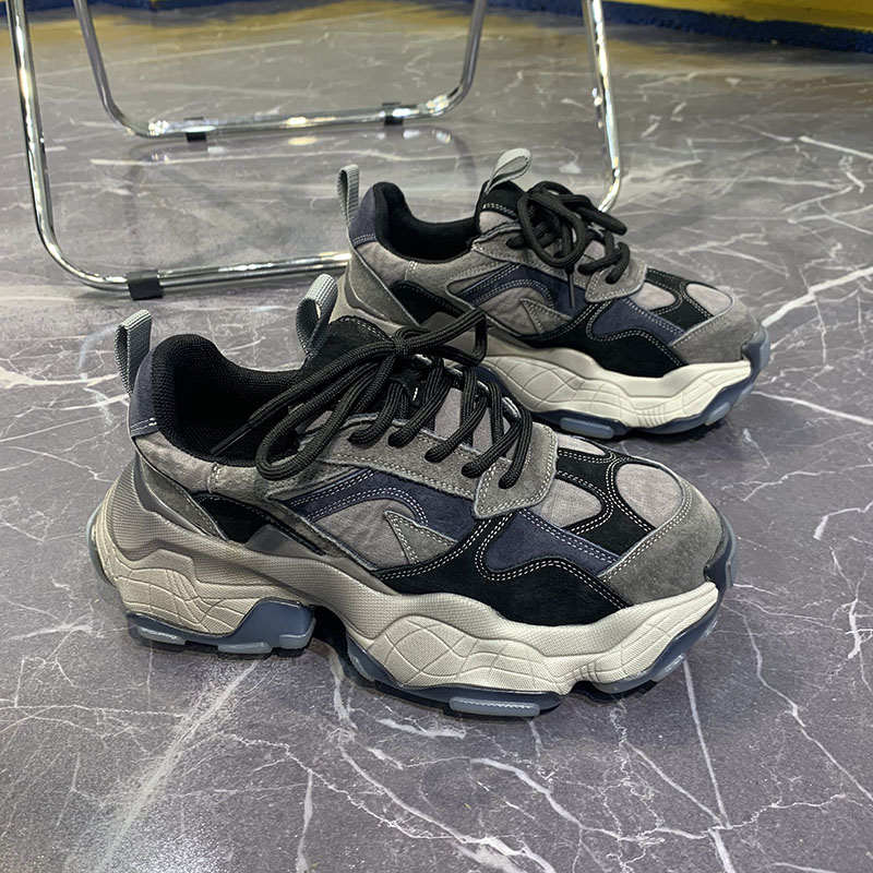 韩国运动鞋子秋冬季老爹鞋男潮ins四季男鞋2024新款百搭休闲单鞋 - 图1