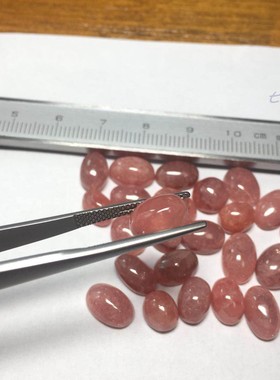 天然菱锰矿红纹石戒面国检鉴定师