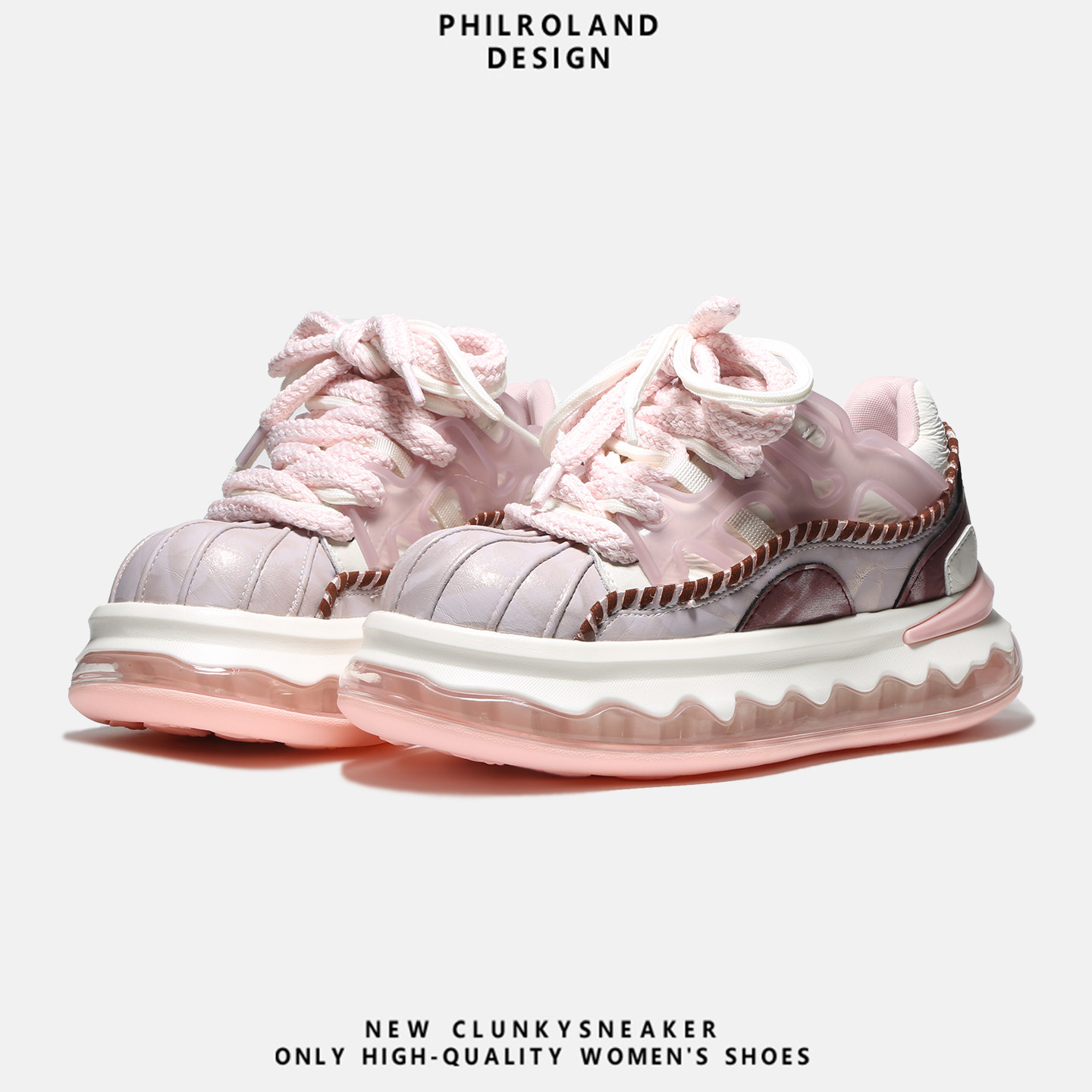 【粉黛玲珑】小众编织贝壳头面包鞋女2026春季全掌气垫厚底休闲鞋,淘宝优惠券,粉丝福利购,淘宝优惠卷